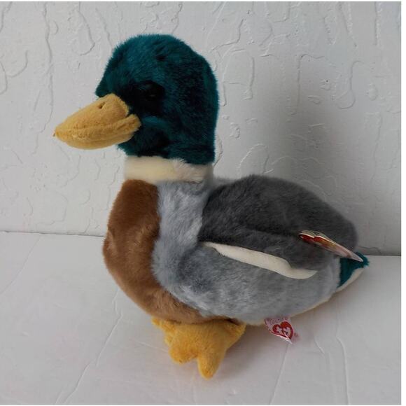 1998 TY Jake Mallard Duck Beanie Buddy Stuffed Animal Plush Beanbag 9" - Picture 5 of 12